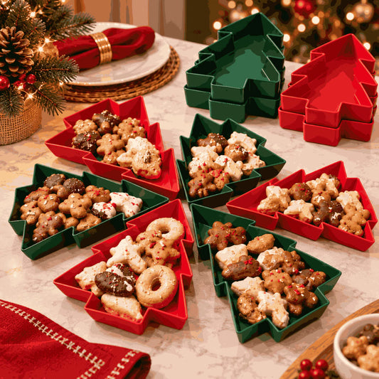 Kit 6 Tigelas Árvore de Natal Empilháveis