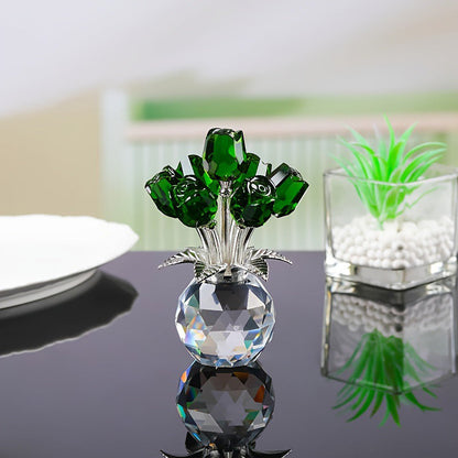 RosaEterna - Rosa de Cristal Decorativa em Vaso