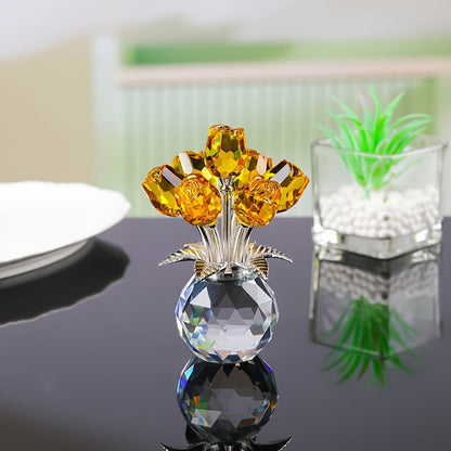 RosaEterna - Rosa de Cristal Decorativa em Vaso