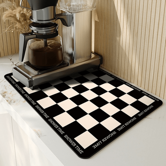 Tapete Ultra Absorvente Estampado - Cozinha - absorção rápida, acessórios de cozinha, anti-bacteriano, antiderrapante, bar, cafeteira, café, cantinho do café, cantinhodocafe, cozinha, drenagem de água, durável, estampado, higiene, lavagem de louças, Lavanderia, lavável, limpeza, louças, organização, resistente à água, secagem de louças, solução de secagem, tapete de pia, tapete de secagem de pratos, tapete escorredor de louça, ultra absorvente, utensílios de cozinha, utilidade doméstica