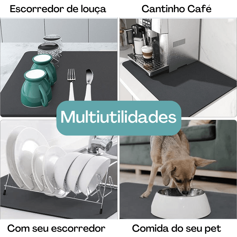 Tapete Ultra Absorvente Estampado - Cozinha - absorção rápida, acessórios de cozinha, anti-bacteriano, antiderrapante, bar, cafeteira, café, cantinho do café, cantinhodocafe, cozinha, drenagem de água, durável, estampado, higiene, lavagem de louças, Lavanderia, lavável, limpeza, louças, organização, resistente à água, secagem de louças, solução de secagem, tapete de pia, tapete de secagem de pratos, tapete escorredor de louça, ultra absorvente, utensílios de cozinha, utilidade doméstica