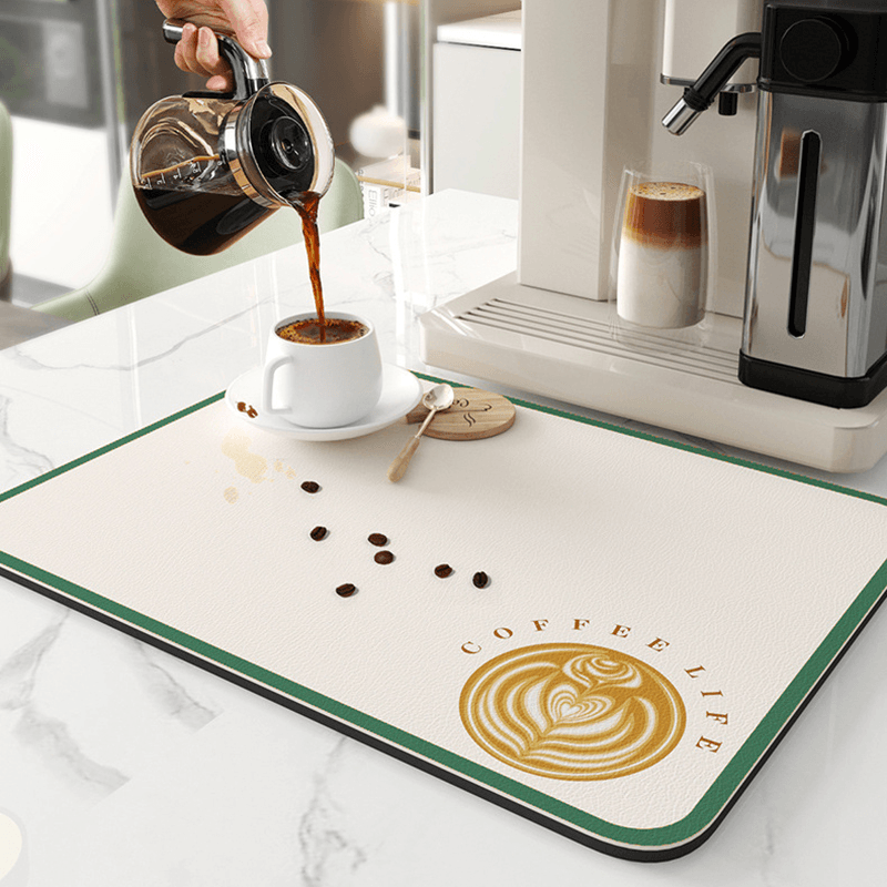 Tapete Ultra Absorvente Estampado - Cozinha - absorção rápida, acessórios de cozinha, anti-bacteriano, antiderrapante, bar, cafeteira, café, cantinho do café, cantinhodocafe, cozinha, drenagem de água, durável, estampado, higiene, lavagem de louças, Lavanderia, lavável, limpeza, louças, organização, resistente à água, secagem de louças, solução de secagem, tapete de pia, tapete de secagem de pratos, tapete escorredor de louça, ultra absorvente, utensílios de cozinha, utilidade doméstica