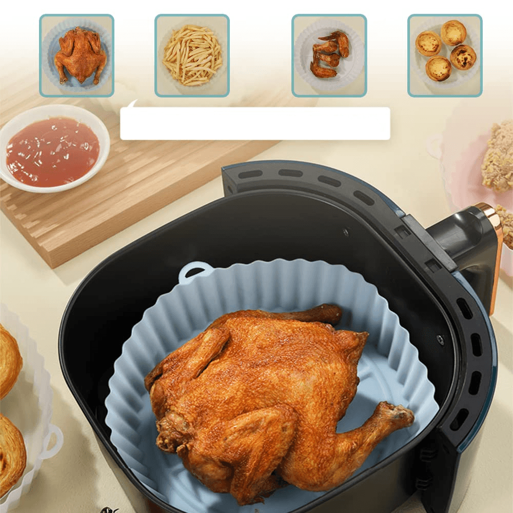 Forma de Silicone para Air Fryer - Cozinha - Acessórios para Air Fryer, Air Fryer, Alimentação Saudável, Alta Qualidade, Antiaderente, Assadeira, casa, cozinha, Cozinha Fit, Cozinhar, Culinária Saudável, Design Moderno, Durável, Econômico, Forma de Silicone, Forma de Silicone para Assar, Fácil de Usar, Inovador, Praticidade, Prático, Receitas para Air Fryer, Resistente, Resistente à Altas Temperaturas, Sustentável, Utensílios para Cozinha, utilidade doméstica, utilidades, Versatilidade