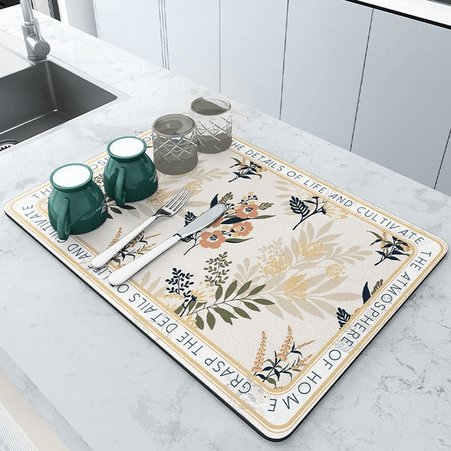 Tapete Ultra Absorvente Estampado - Cozinha - absorção rápida, acessórios de cozinha, anti-bacteriano, antiderrapante, bar, cafeteira, café, cantinho do café, cantinhodocafe, cozinha, drenagem de água, durável, estampado, higiene, lavagem de louças, Lavanderia, lavável, limpeza, louças, organização, resistente à água, secagem de louças, solução de secagem, tapete de pia, tapete de secagem de pratos, tapete escorredor de louça, ultra absorvente, utensílios de cozinha, utilidade doméstica