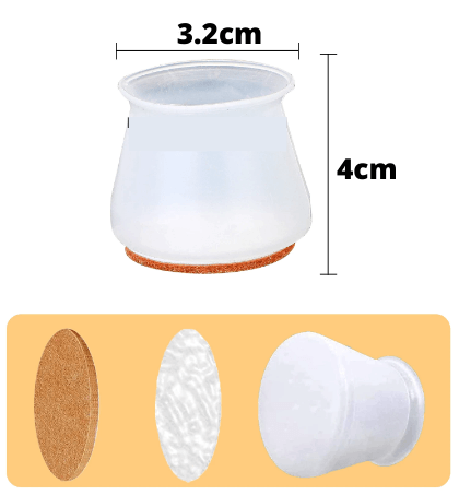 Kit com 16 Protetores de Piso em Silicone Para Pés de Cadeiras - Utilidades - suacasa - Casa Mefyto - Kit com 16 Protetores de Piso em Silicone Para Pés de Cadeiras