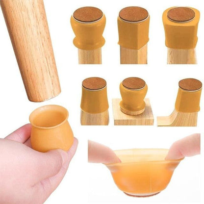 Kit com 16 Protetores de Piso em Silicone Para Pés de Cadeiras - Utilidades - suacasa - Casa Mefyto - Kit com 16 Protetores de Piso em Silicone Para Pés de Cadeiras