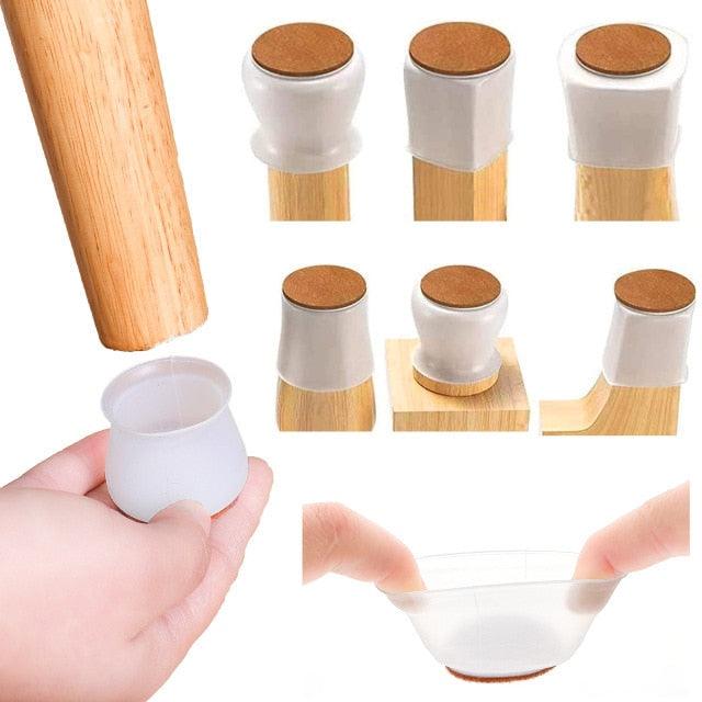 Kit com 16 Protetores de Piso em Silicone Para Pés de Cadeiras - Utilidades - suacasa - Casa Mefyto - Kit com 16 Protetores de Piso em Silicone Para Pés de Cadeiras