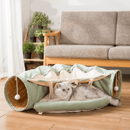 Toca do Gatinho - Pet - cama confortável para gatos, cama de gato, cama em formato de túnel, cama para gatos com brinquedos suspensos, cama para gatos com design moderno, cama para gatos com pelúcia macia, cama para gatos com área de descanso, cama para gatos de alta qualidade, caminha para gatos, diversão para gatos, pet, túnel de atividades para gatos, túnel para gatos, túnel para gatos com pelúcia macia, túnel para gatos com plataforma