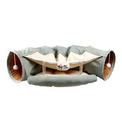 Toca do Gatinho - Pet - cama confortável para gatos, cama de gato, cama em formato de túnel, cama para gatos com brinquedos suspensos, cama para gatos com design moderno, cama para gatos com pelúcia macia, cama para gatos com área de descanso, cama para gatos de alta qualidade, caminha para gatos, diversão para gatos, pet, túnel de atividades para gatos, túnel para gatos, túnel para gatos com pelúcia macia, túnel para gatos com plataforma